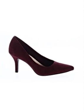 Via Spiga Burgundy Pointed-Toe Mid Heel Pump